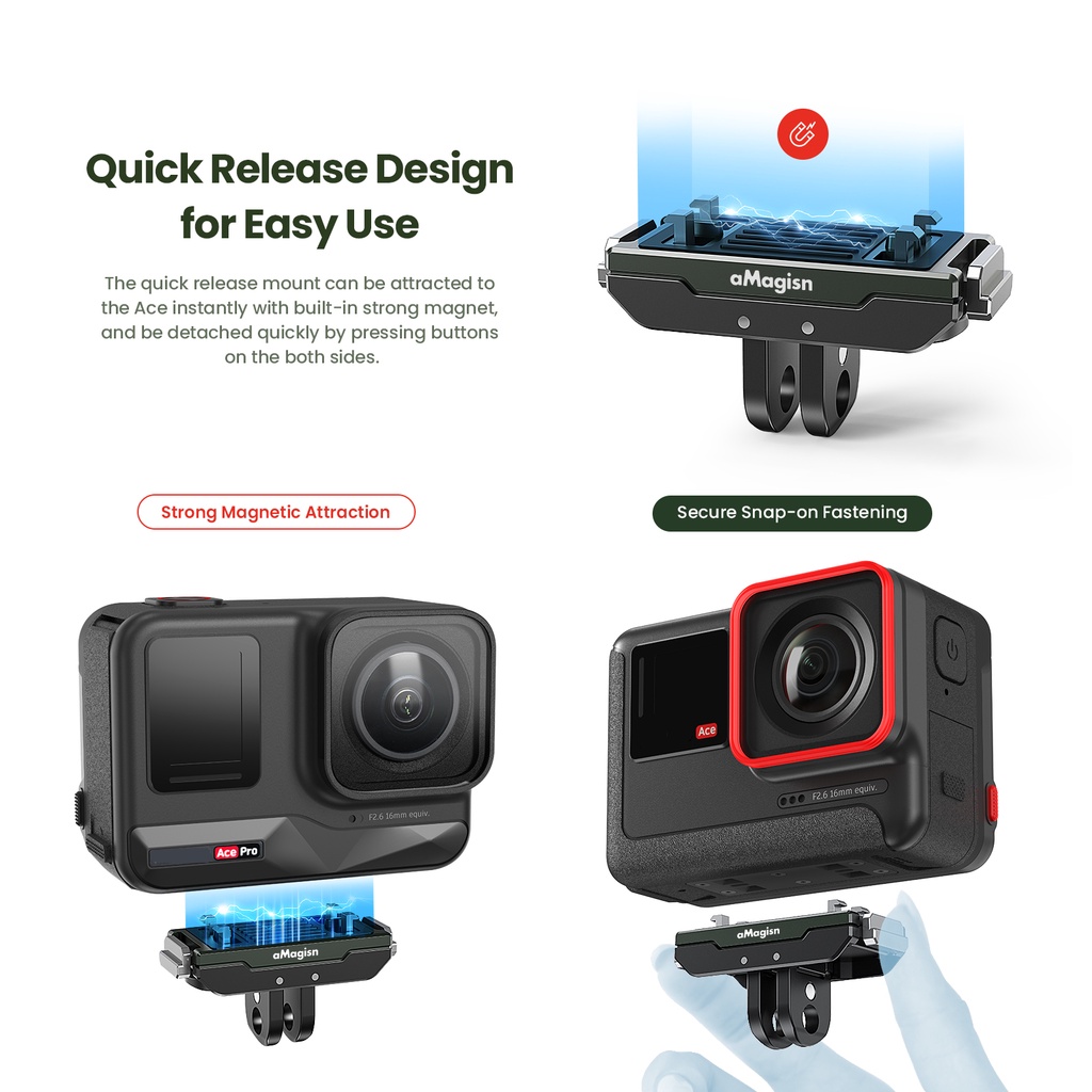 Đế Nam Châm Tháo Lắp Nhanh Cho camera Thể Thao insta360 ace pro / ace