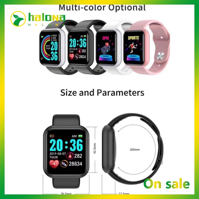 Halo Bộ Đồng Hồ Thông Minh y68 bluetooth Giám Sát Nhịp Tim & Huyết Áp