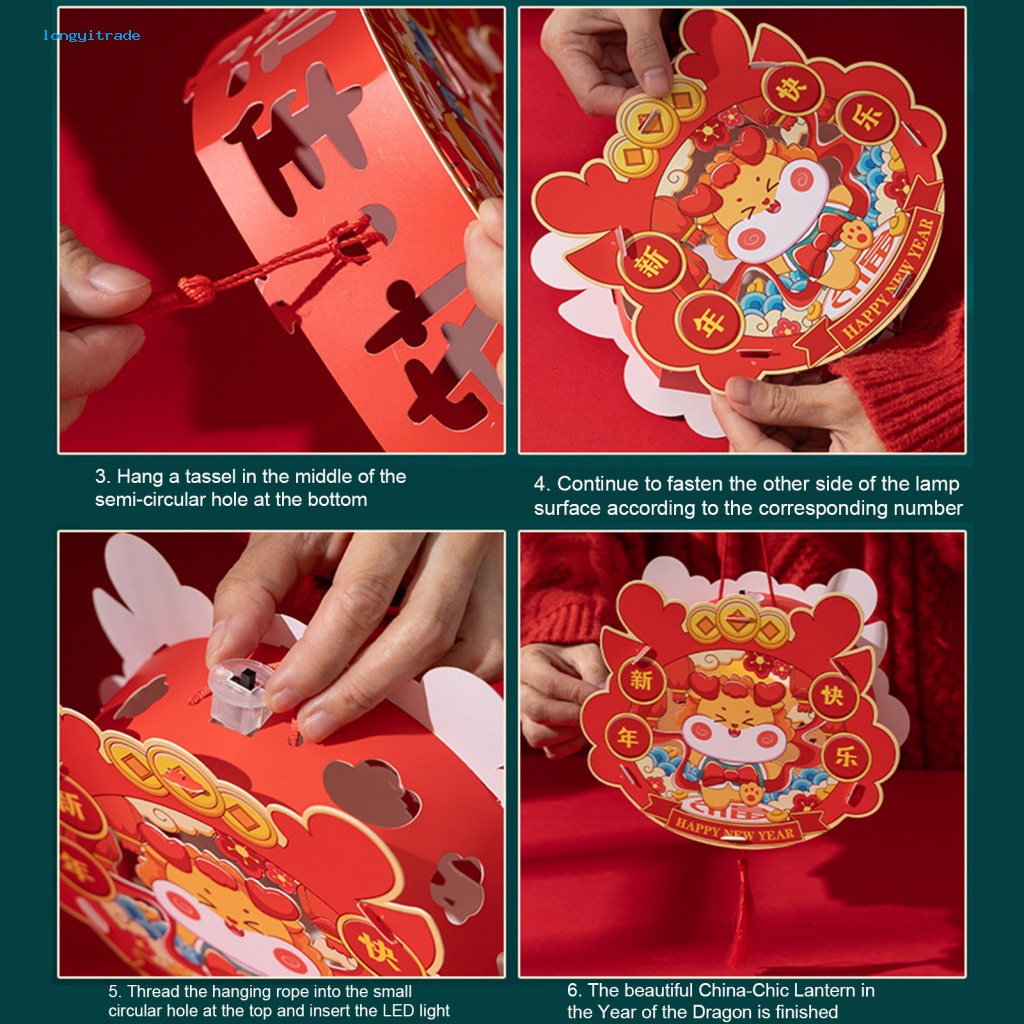 Bộ Đèn Lồng Thủ Công Năm 2024 Hình Rồng Phát Sáng Trang Trí Lễ Nam Ánh Sáng diy