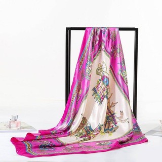 Khăn Choàng Vuông 90 * 90cm Chất Liệu Lụa