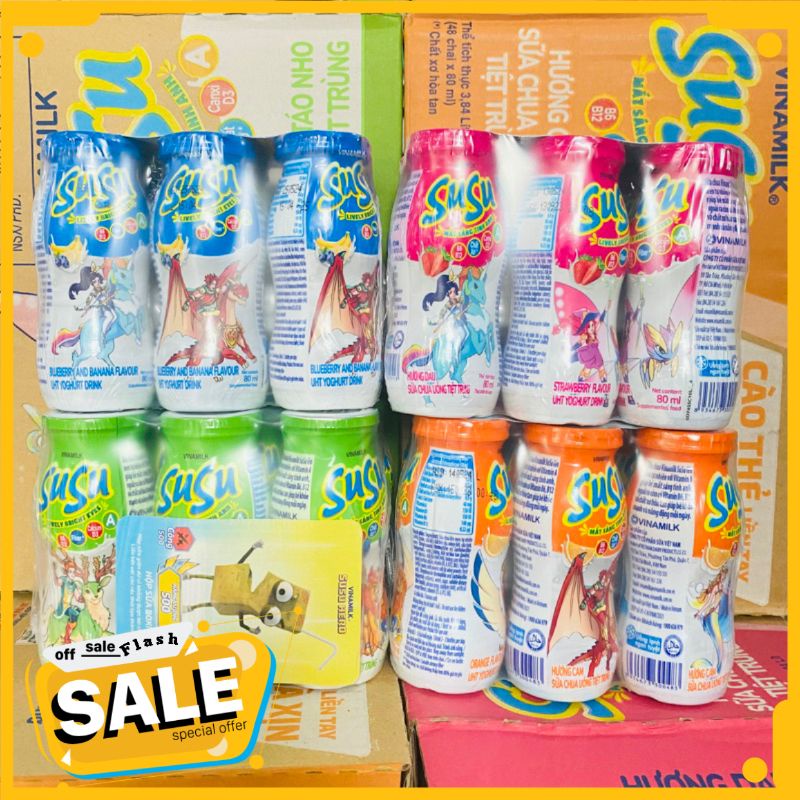 Vỉ 6 Lọ  Susu Cam,Dâu,sô 80ml