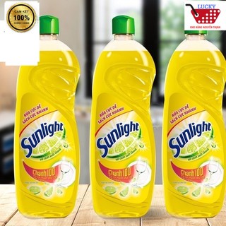 Nước rửa chén bát Sunlight -Chanh 100 chai 750g - Tặng túi 200g