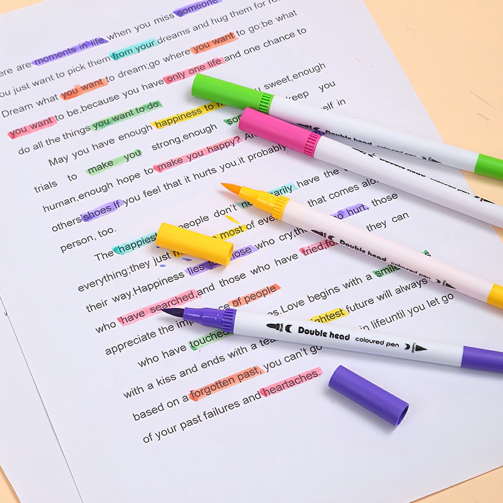 Bút brush viết calligraphy bút dual tip brush pen 2 đầu đa năng trang trí sổ, bullet jounal, take no