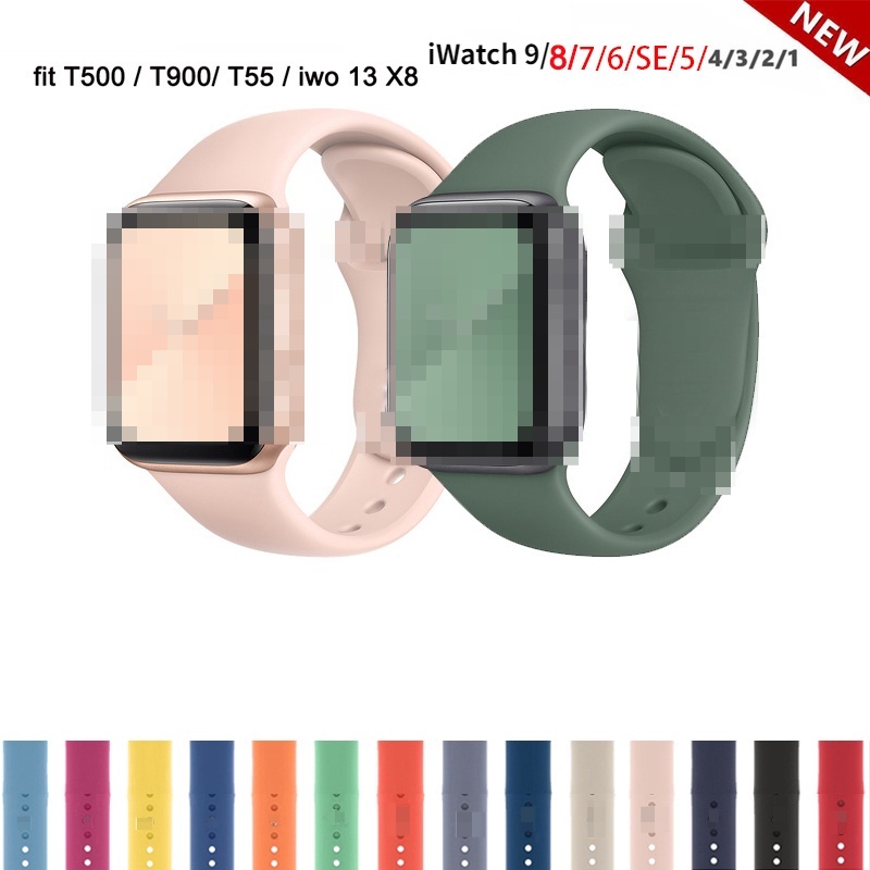 Dây đeo silicon thể thao cho iwatch Series 9 8 7 6 5 4 3 se 8 38mm 40mm 42mm 44mm 41mm 45mm Dây đeo 