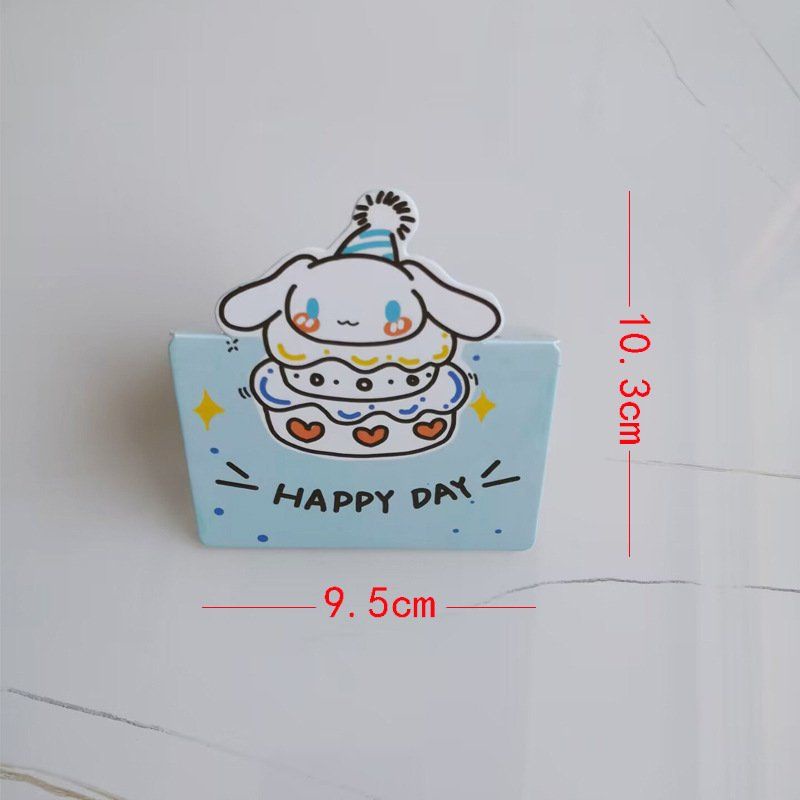Thiệp quà tặng in hình hoạt hình Sanrio gấu thỏ cún bông cực kì đáng yêu tặng sinh nhật giáng sinh kỉ niệm