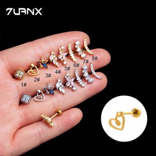 1 Khuyên Tai Hình Hoa / Trái Tim Bằng Thép Không Gỉ Thời Trang