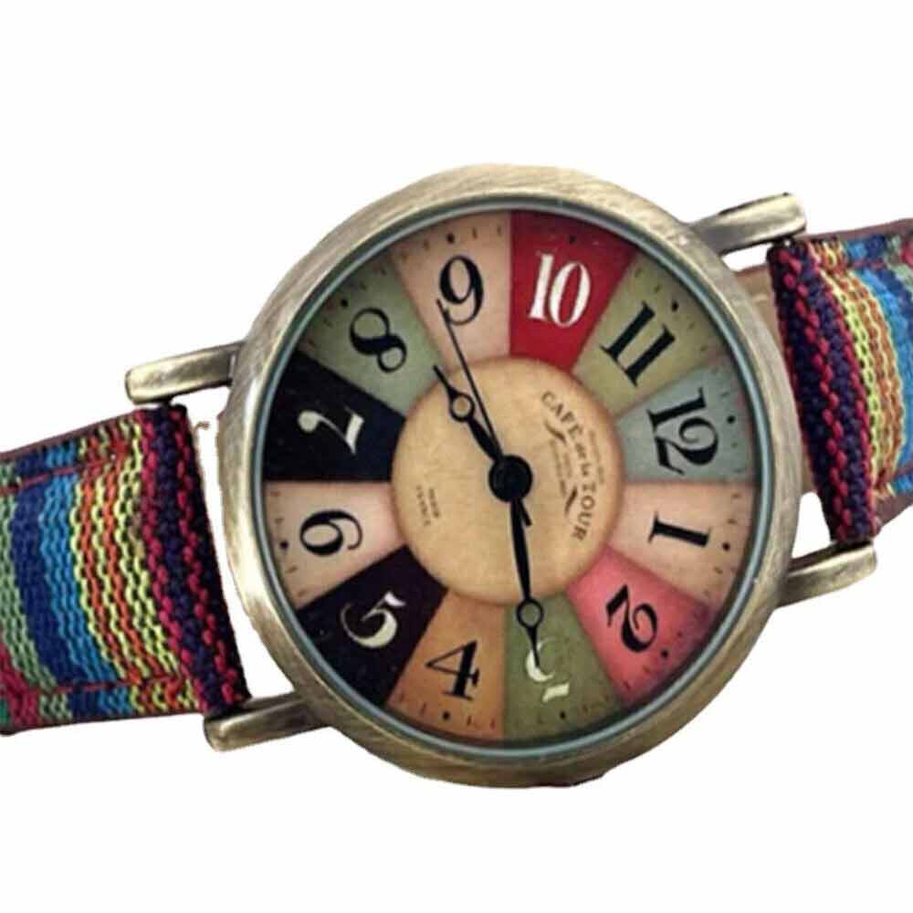 Vintage Watches with Rainbow Pattern Watches for Women with Multicolour Rainbow Pattern Vintage Watches for Her teiph