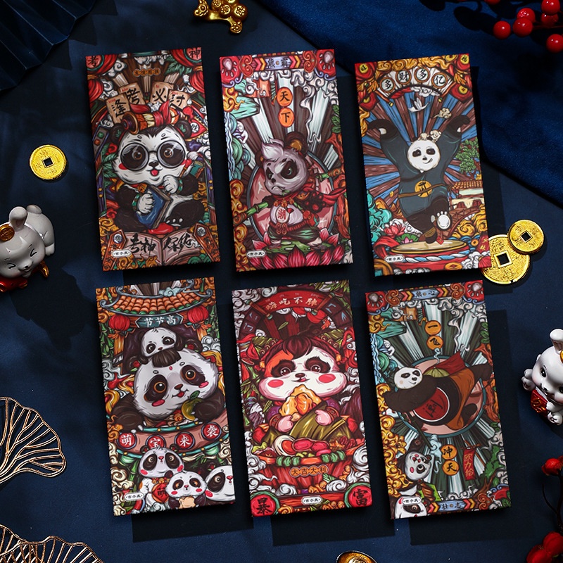 Set 6 Bao Lì Xì Năm Mới 2024 Họa Tiết Hoạt Hình Xinh Xắn