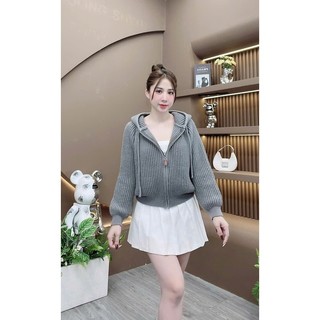 Áo Khoác Len Nữ From Lửng Có Nón Giữ Ấm Xinh Đẹp -TH