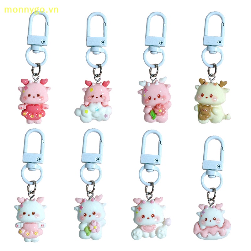 Móc Khóa Điện Thoại / Ba Lô Hình Rồng Hồng Hoạt Hình monnygo Dễ Thương