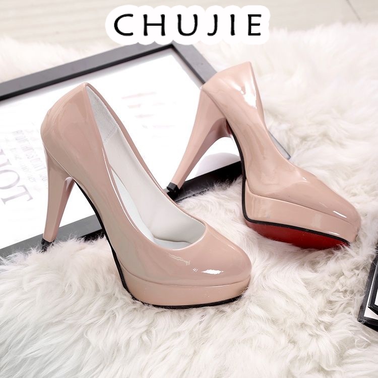CHUJIE giày cao gót sandal nữ quai ngang đế thoải mái thời trang tao nhã chất lượng Độc đáo Comfortable Chất lượng cao Hàn Quốc VD220392-Apricot-39 36Z230909