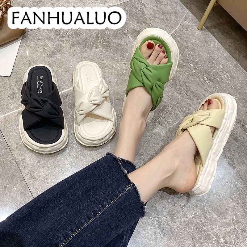 FANHUALUO dép sandal nữ Thời trang giản dị nhẹ nhàng Độ dày đế giày 3cm 2023 NEW 52327