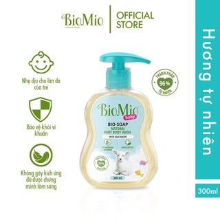 Sữa tắm gội hữu cơ sinh học cho bé BioMio BIO-SOAP 300ml nước cây xô thơm, không kích ứng, an toàn lành tính Date 2025
