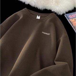  【Áo nỉ cỡ lớn M-5XL áo sweater nam bigsize 2025 Thời trang nam mới phong cách Nhật Bản Áo nỉ cotton in chữ Nam Nữ Cặp đôi Unisex Áo dài tay dáng rộng thông thường 