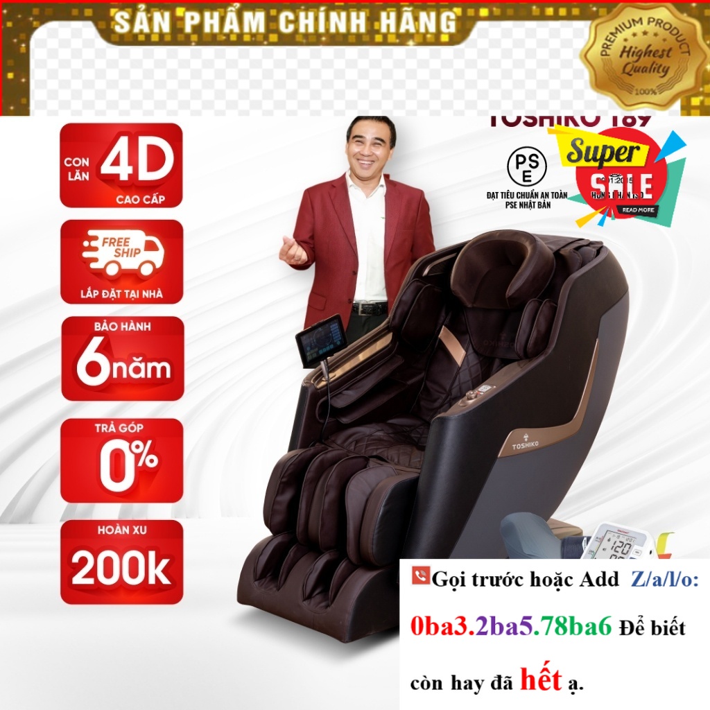 [Hãng] Ghế massage Toshiko T89 công nghệ con lăn massage 4D