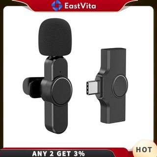 Micro lavalier không dây eastvia k11 2.4ghz chống ồn kèm sạc loại c để phát trực tiếp