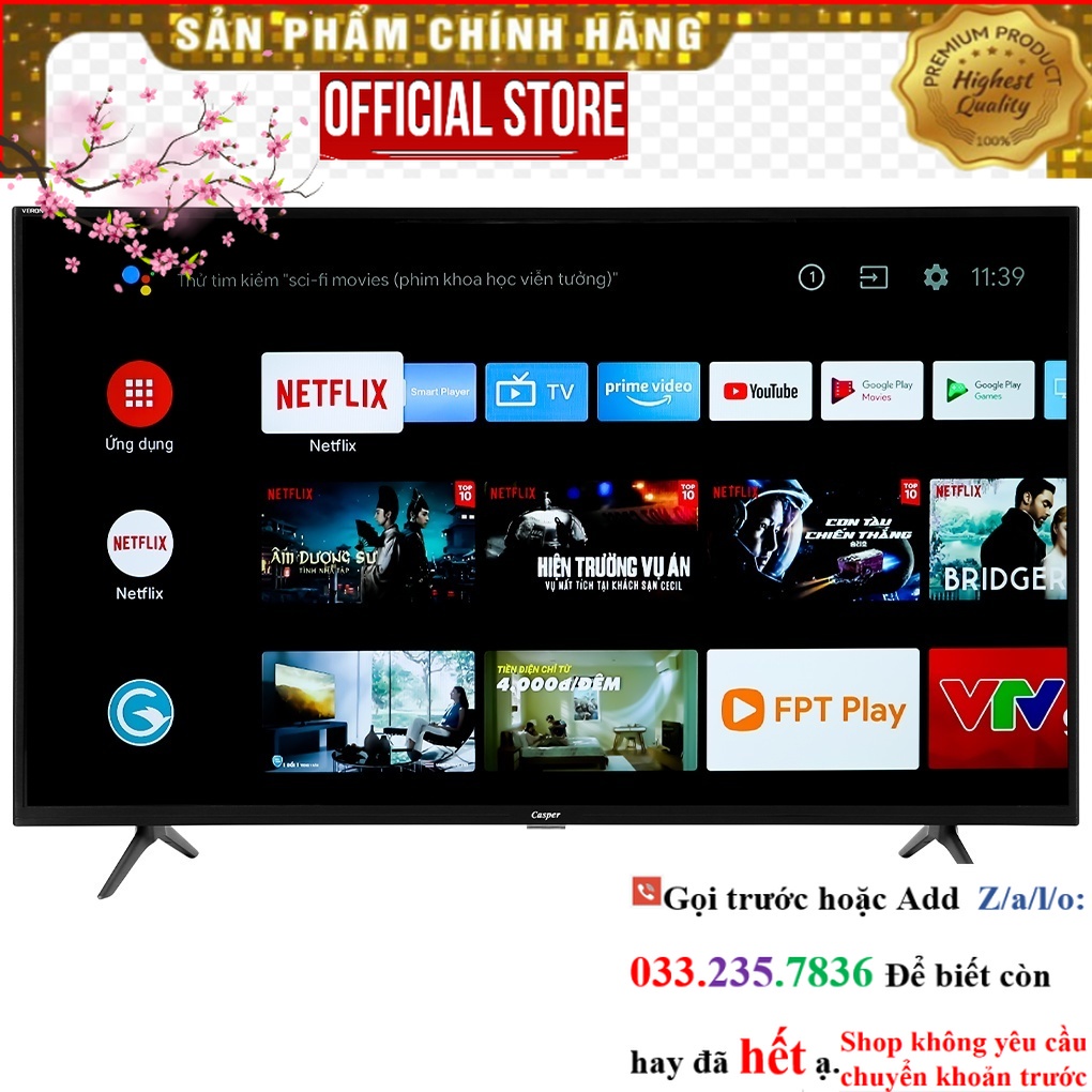 SALE> Android Tivi Casper 43 inch 43UGS611 giá rẻ <