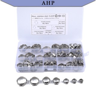 Set 80 Kẹp Ống Thủy Lực 5.8-21.0mm Bằng Thép Không Gỉ Chuyên Dụng Cho Ống Nhiên Liệu