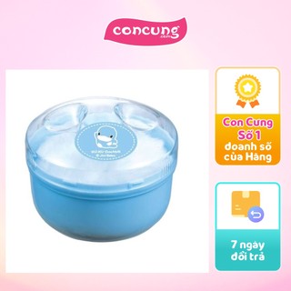 Hộp bông đựng phấn rôm KUKU KU5304 cho bé - màu xanh