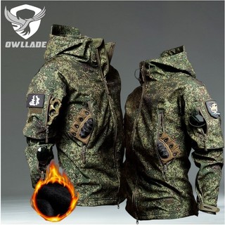 Áo Khoác Chiến Thuật Cú Mèo JT-IXJ-Camo in Rus02 Vỏ Mềm Chống Thấm Nước Cho Nam