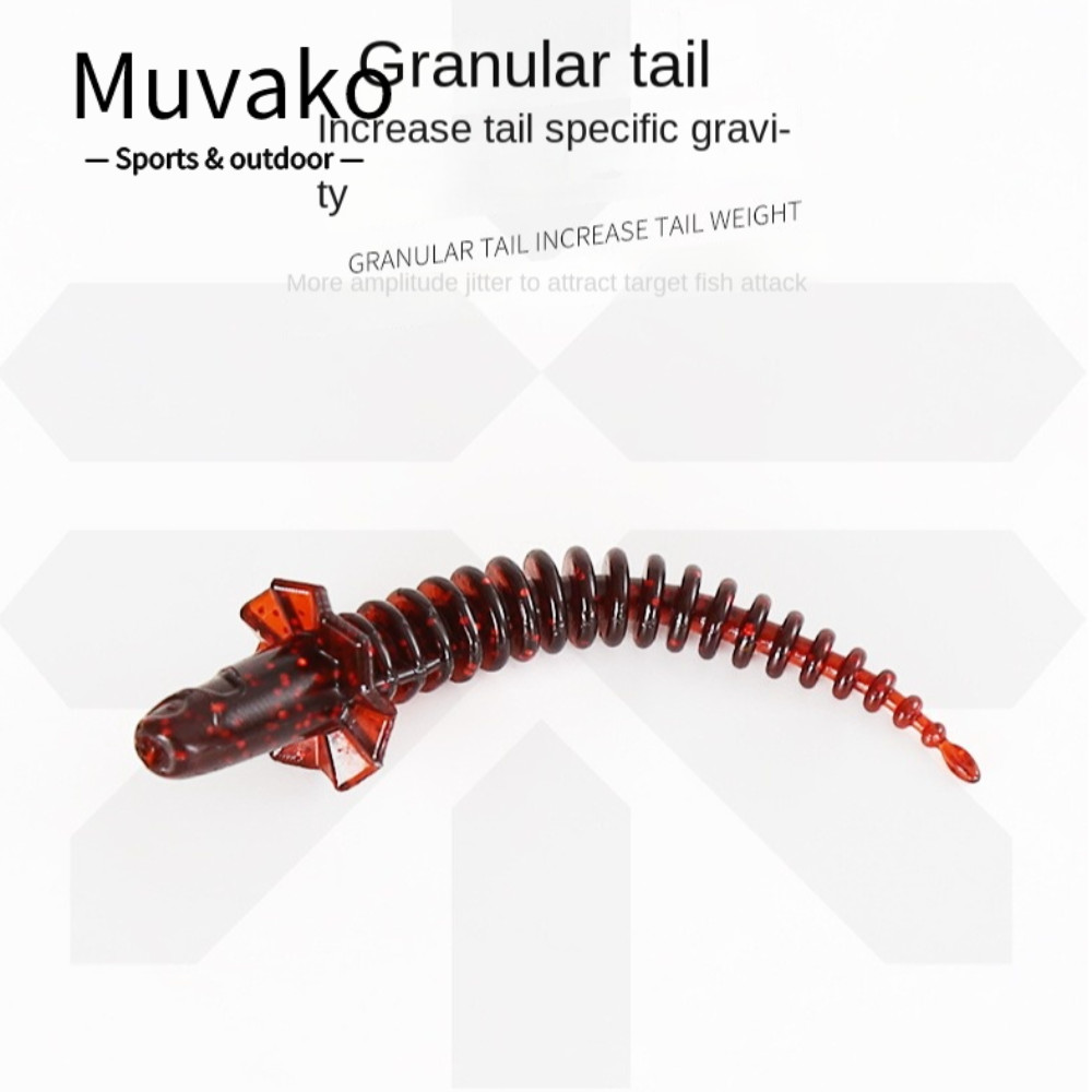 Muvako 14 Mồi Câu Cá Mềm, 5 Màu Mềm Giun Câu Cá Jig Dụ, Phụ Kiện Câu Cá 5cm / 6cm TPE Minnow Mồi Câu