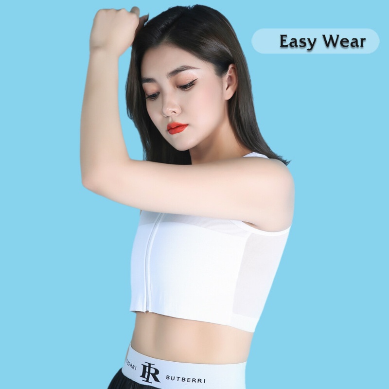 Áo Lót Định Hình Ngực Bằng Lụa Lạnh Thoáng Khí tomboy plus size Cho Nữ