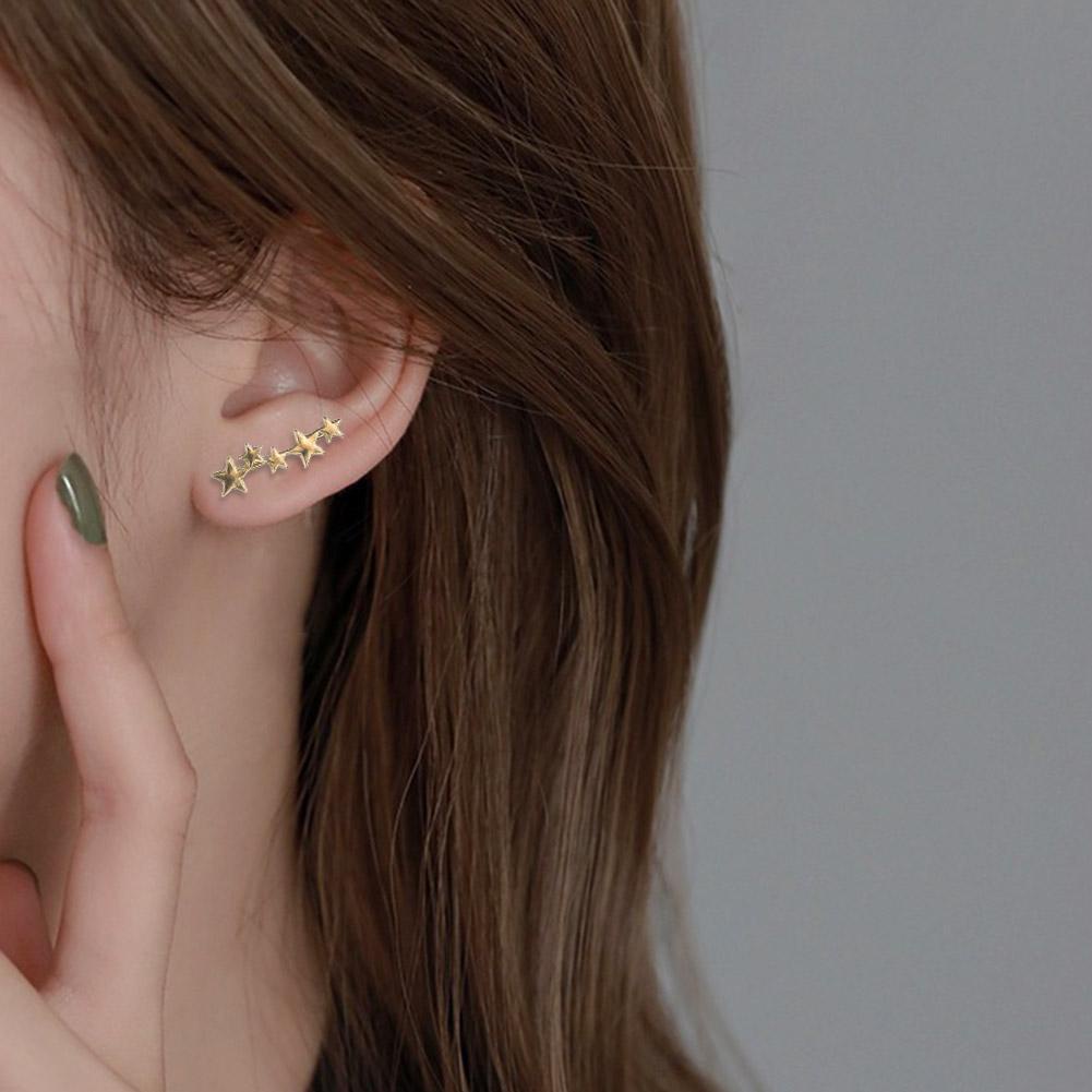 Bông Tai Hình Ngôi Sao / Mặt Trăng mini Lấp Lánh Thời Trang Cho Nữ k8i7
