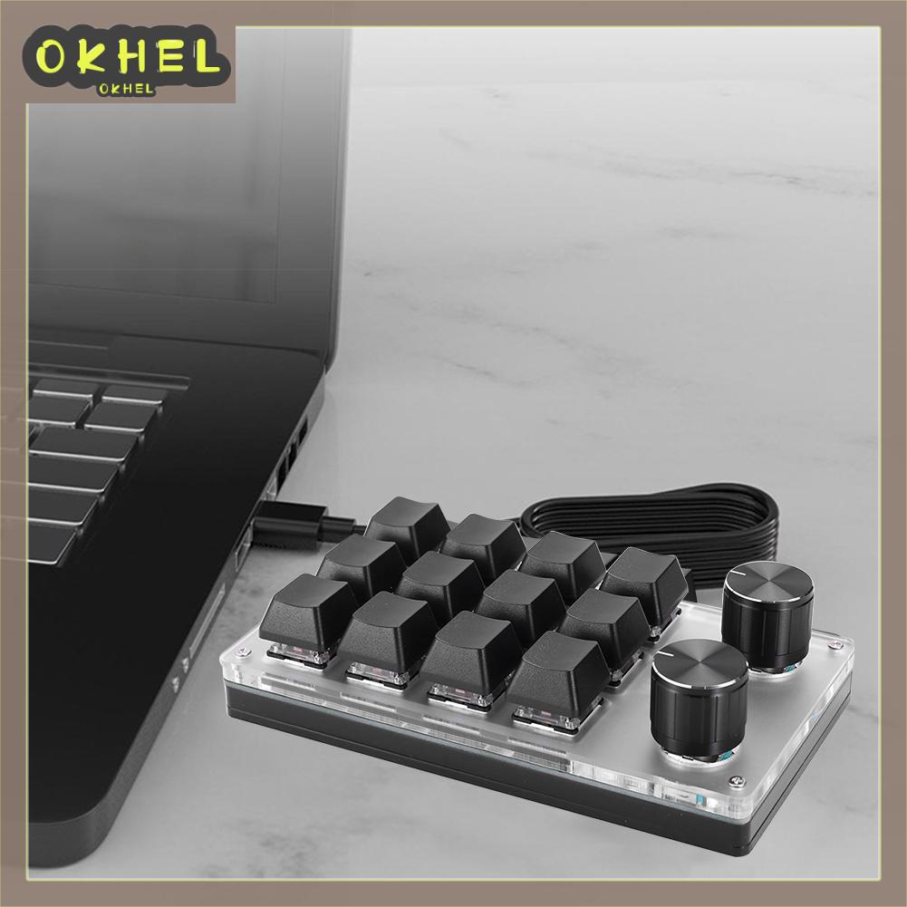 Macro Bàn Phím Cơ Chơi Game 12 Phím + 2 Nút Lập Trình Chất Lượng Cao