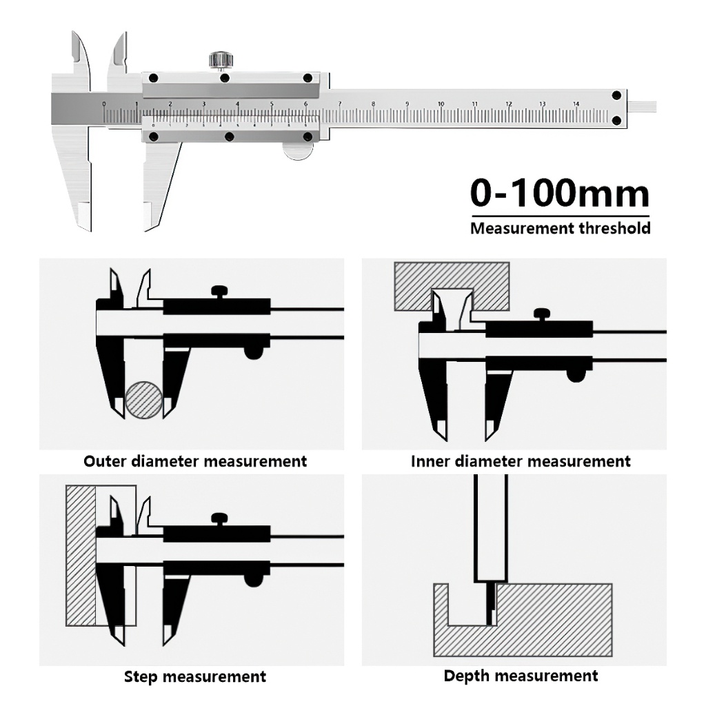 Thước kẹp, cặp cơ khí thép không gỉ 150mm kèm hộp đựng cao cấp