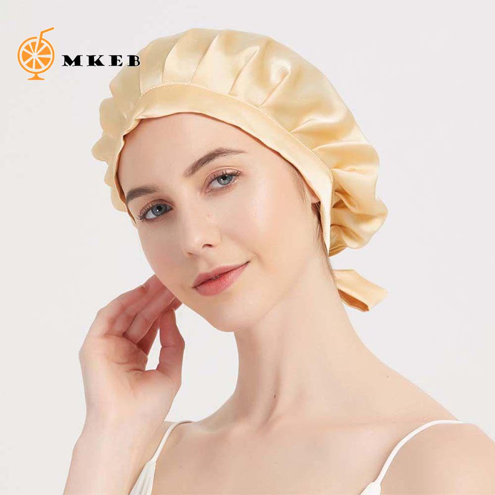 MKEB Mũ Trùm Tóc Khi Ngủ Bằng Lụa Điều Chỉnh Được Cho Nữ