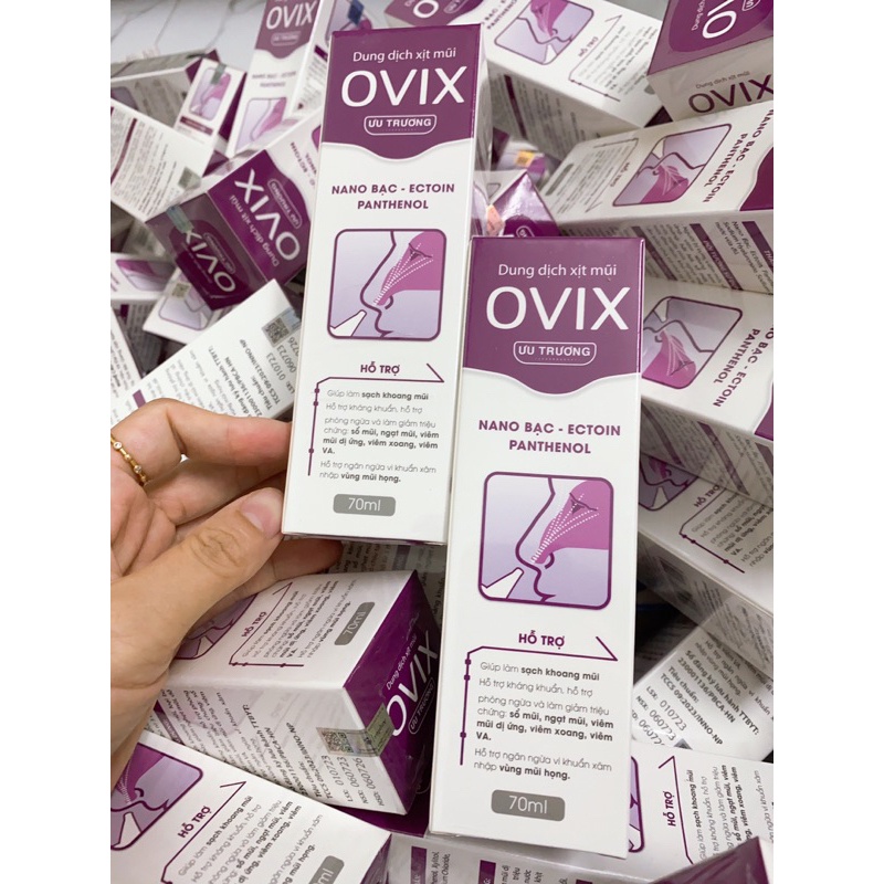 Xịt mũi ưu trương Ovix giúp loại bỏ dịch nhầy, thông thoáng mũi - Chai 70ml