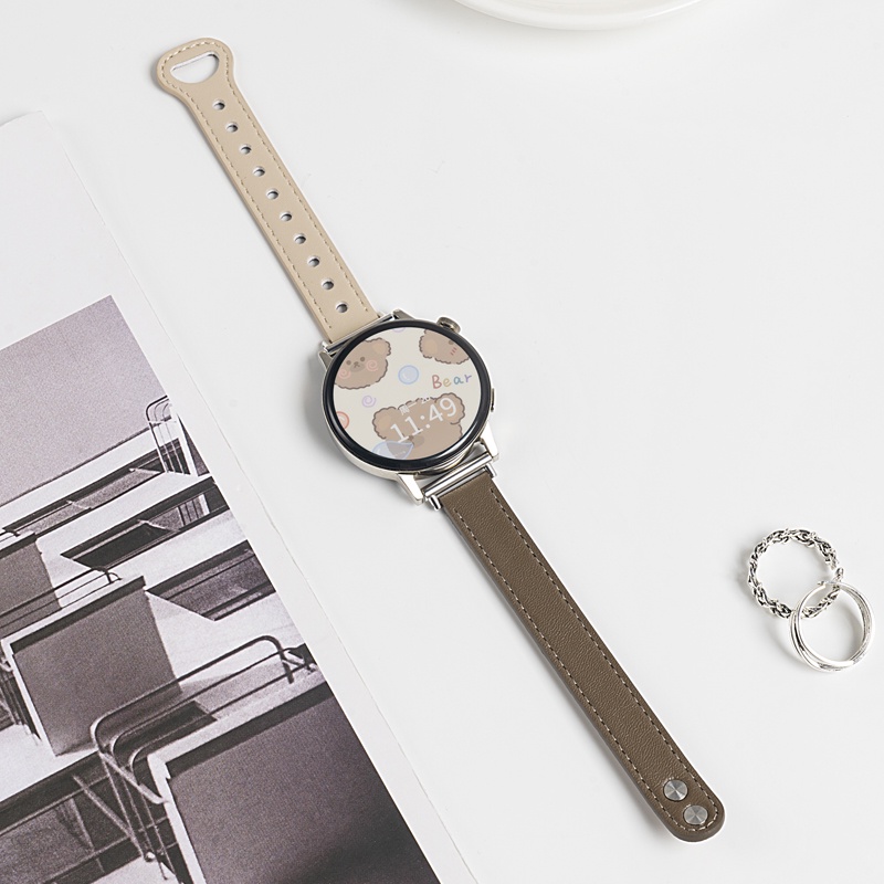 Dây Đeo Bằng Da 20mm / 22mm Cho Đồng Hồ Thông Minh samsung galaxy watch 4 / 5 / 6 / 5 pro / 6 classic / gear s3 / active 2 huawei gt 2e 3 4