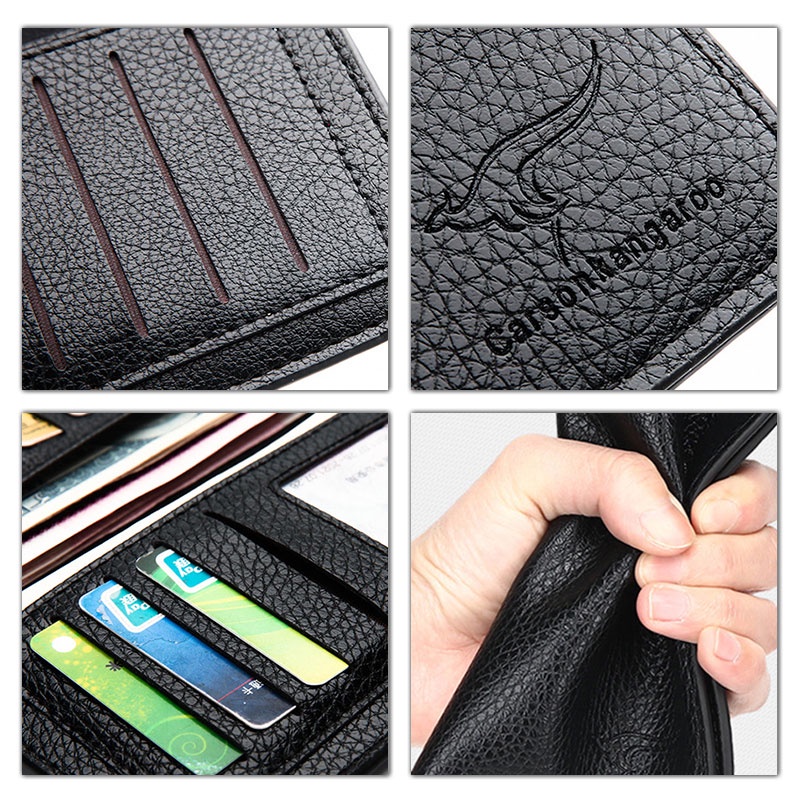 Elacent Ví Da Mềm Dáng Dài Thời Trang vintage Cho Nam