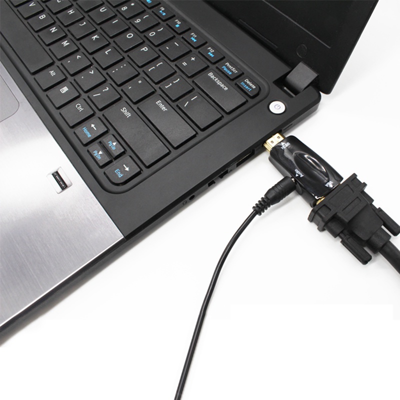 Đầu ChuyểN Âm Thanh / video 1080p hdmi Sang vga 3.5mm - MàU Đen