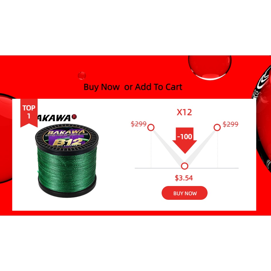 Bakawa Cuộn Dây Câu Cá 4 Sợi pe 300m 100m 100lb