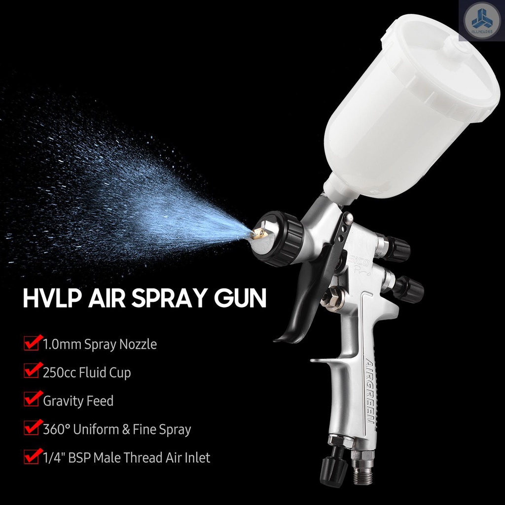 Hvlp Súng Phun Sơn 1.0mm 250cc mini Cầm Tay Xoay 360 Độ tolo-9.3