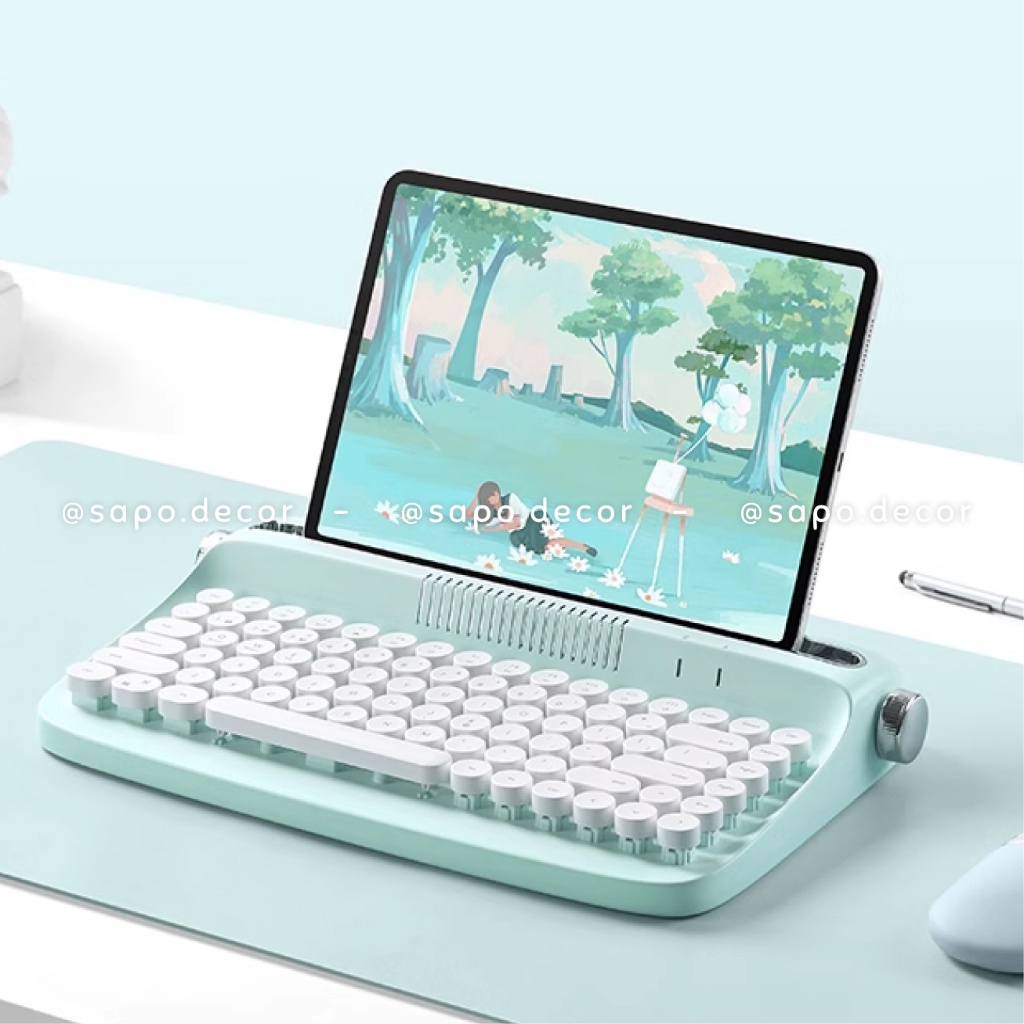 Bàn phím Retro-Keyboard Actto B303 kết nối bluetooth bản tiếng Anh - Sapo Decor 186 | BigBuy360 - bigbuy360.vn