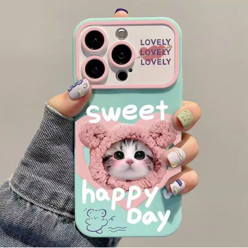 Ốp Điện Thoại Chống Sốc In Hình Mèo Má Hồng Cho apple Iphone 15promax 14pro 13 12pro 11 xs