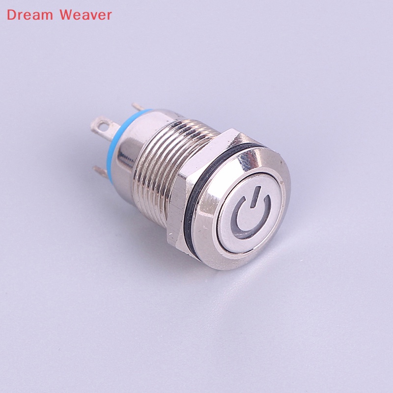 Công Tắc Nhấn Đèn led 12mm 12v Bằng Kim Loại Màu Đen Chống Thấm Nước