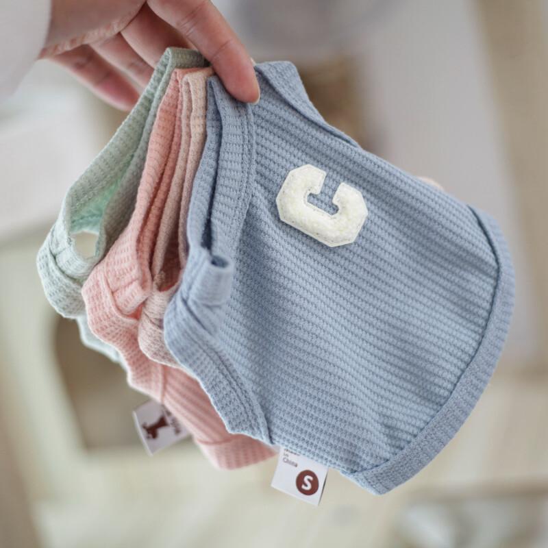 Áo tank top Dáng Ngắn Hình Bánh waffle Thời Trang Xuân Hè Cho Thú Cưng