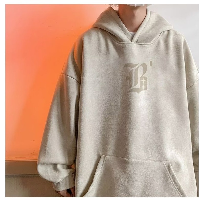 Áo Hoodie Da Lộn Tay Dài Dáng Rộng Phong Cách Đường Phố Thời Trang Mùa Xuân Mới 2023 Dành Cho Bạn Nam