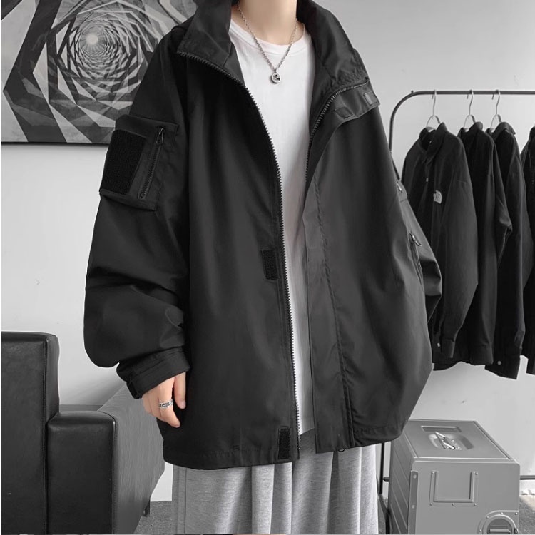 Áo Khoác Dáng Rộng Chống Gió Có size Lớn m-8xl Thời Trang Dành Cho Nam Giới