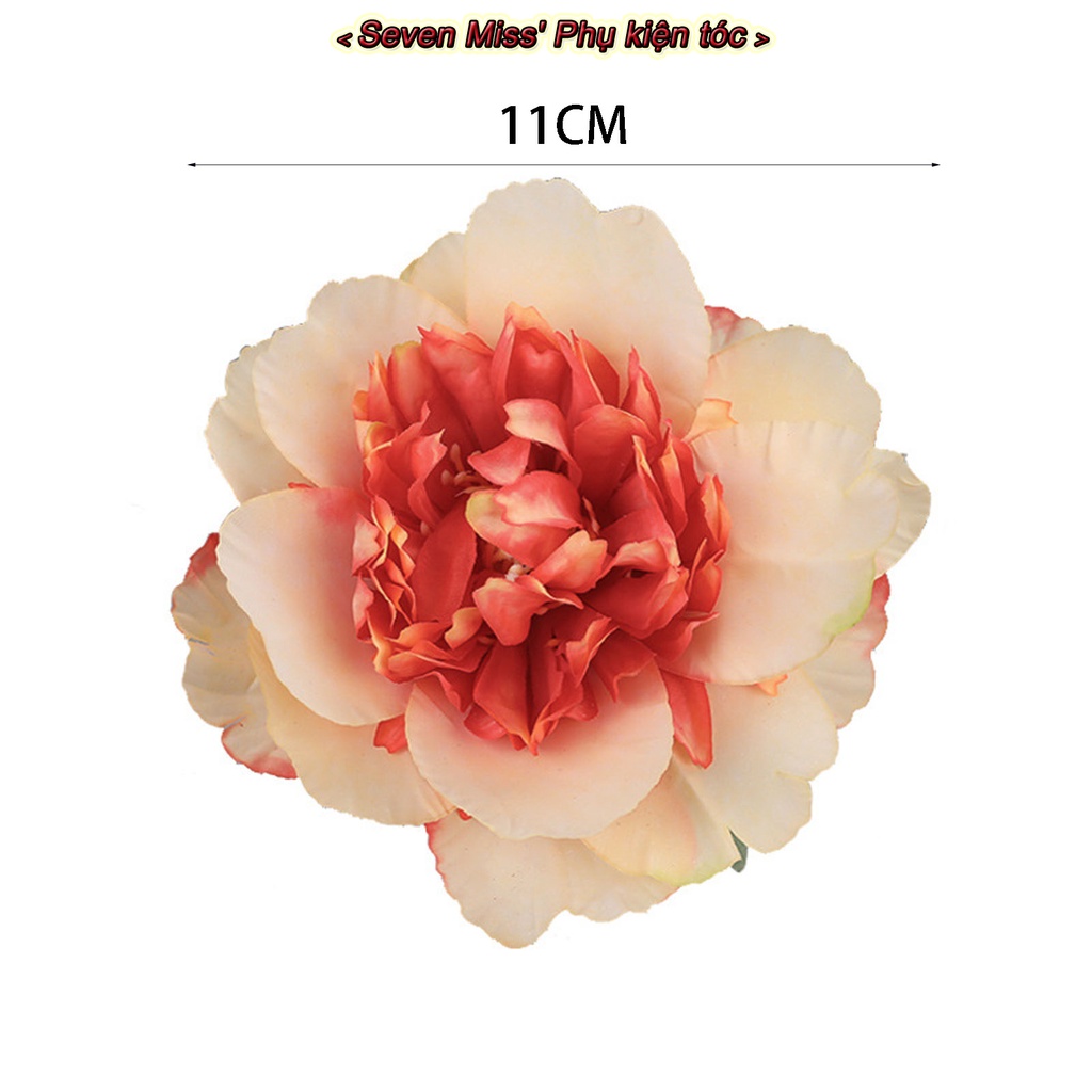 Kẹp Tóc Hình Hoa 11cm Làm Bằng Tay Phong Cách retro