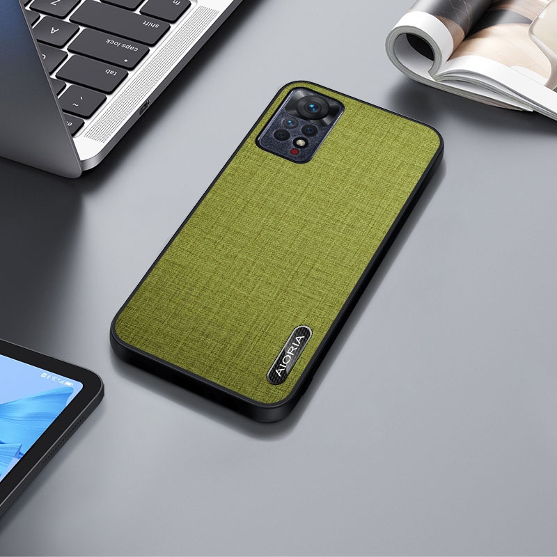 Ốp Điện Thoại Vải In logo Kim Loại Cho xiaomi redmi note 11 pro 11s 5g 4g