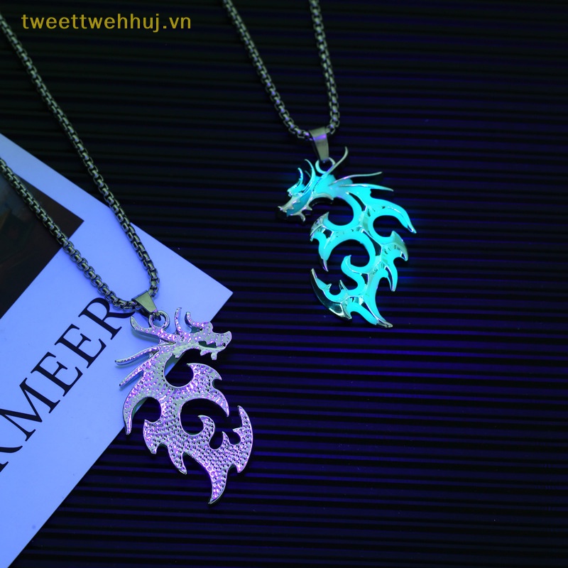 Tweehuj Vòng cổ Mặt Hình Rồng Phát Sáng Trong Bóng Tối Phong Cách punk hiphop Cá Tính Cho Nam Và Nữ vn
