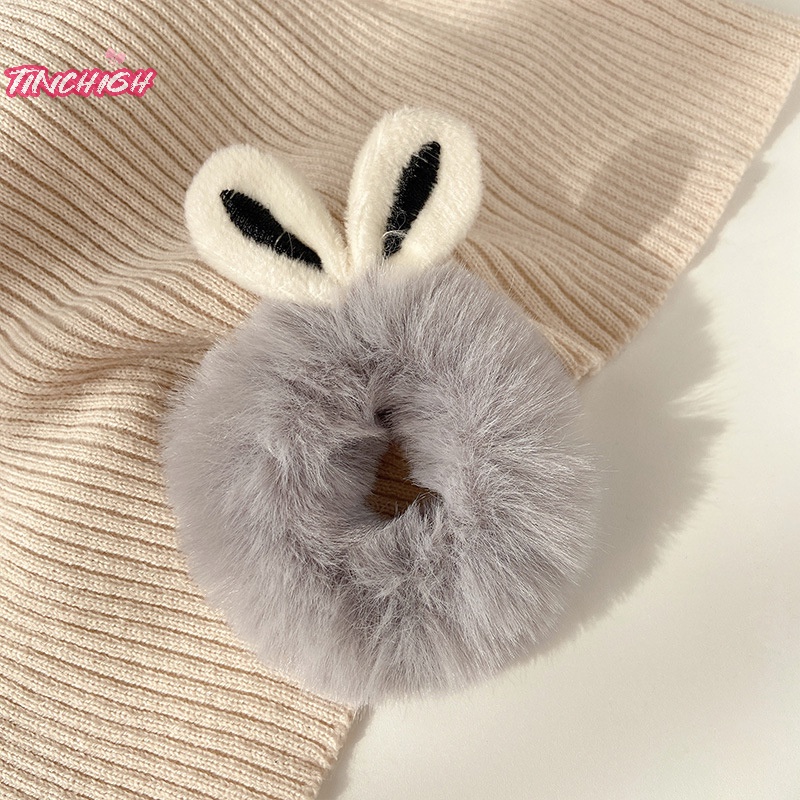 Dây Buộc Tóc Cao Su Co Giãn Đính Tai Thú Bông Hoạt Hình Dễ Thương Cho Nữ