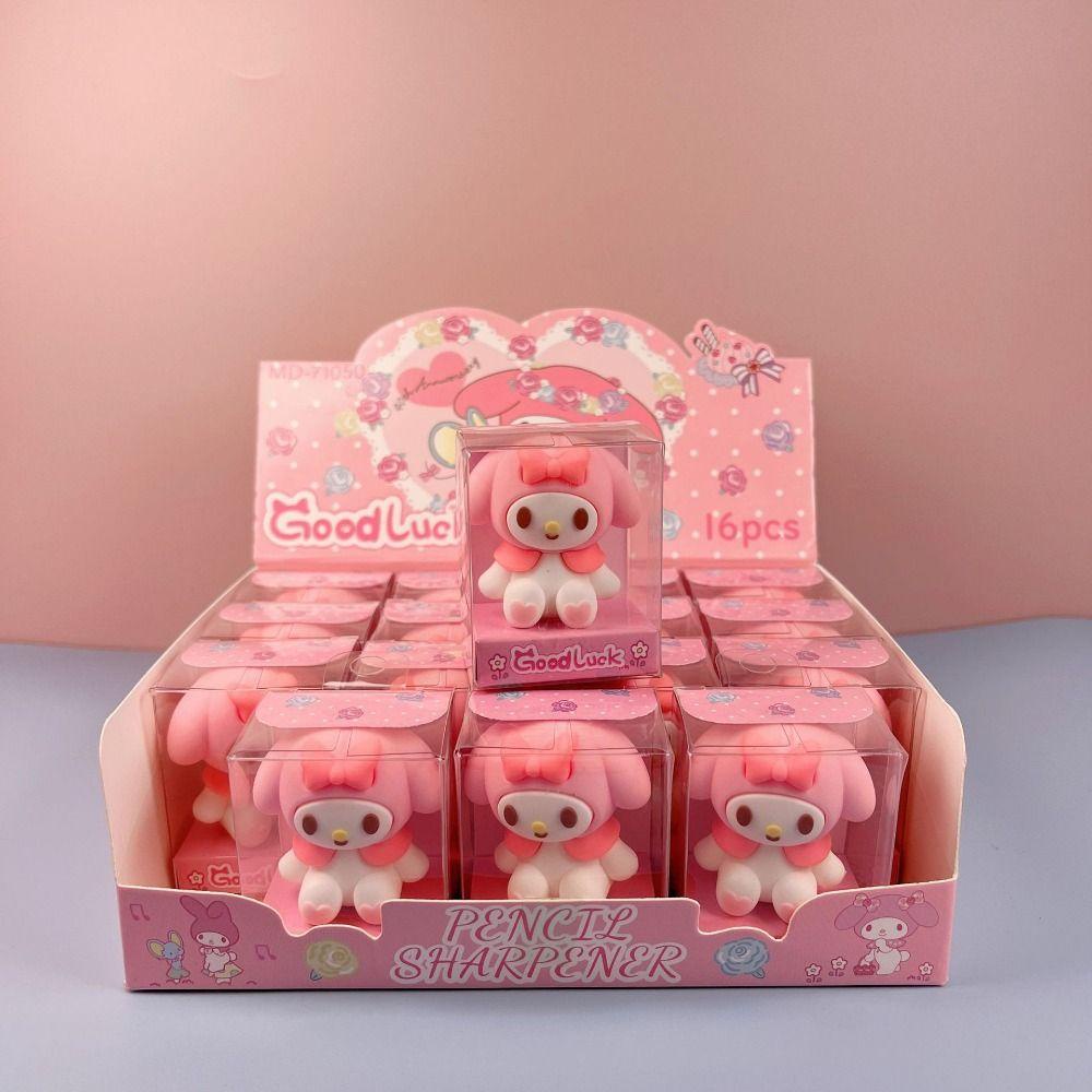 Lanfy Dụng Cụ Gọt Bút Chì Vẽ Hình Mèo kt kuromi melody Một Lỗ Bằng silicone kawaii