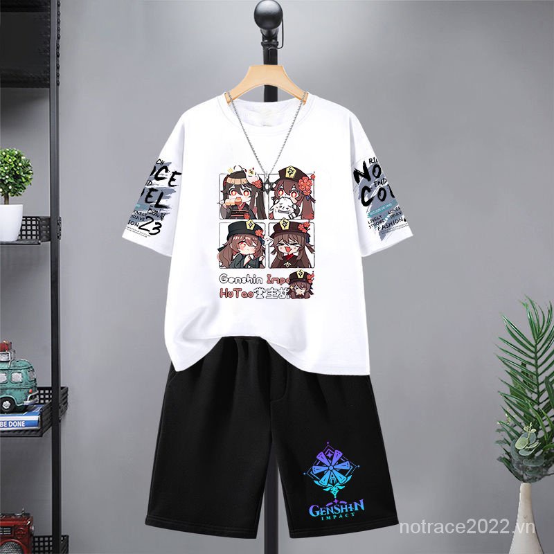 ★Genshin Impact★Hutao & klee & yae miko Bộ Quần Áo Hai Chiều Mát Mẻ Thời Trang Mùa Hè Dành Cho Học Sinh