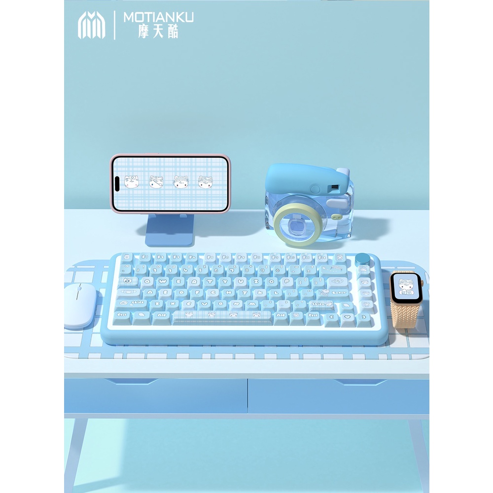 Bàn Phím Cơ Học 138 / 158 Phím In Hình Mèo Dễ Thương