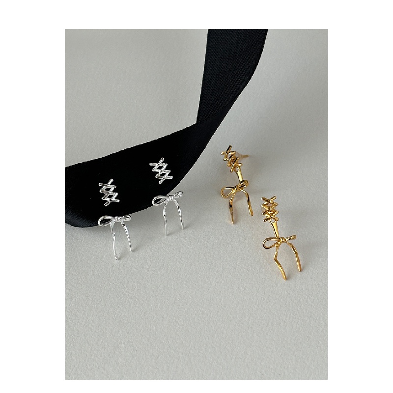 Bông Tai Ruy Băng Thắt Nơ Thời Trang Nữ Tính